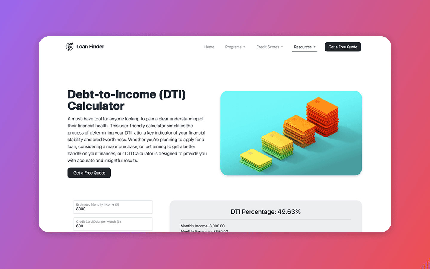Loan Finder preview